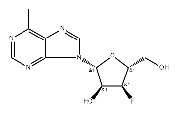 6-Methylpurine-beta-D-(3-deoxy-3-fluoro)riboside 结构式