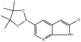 2-Chloro-5-(4,4,5,5-tetramethyl-[1,3,2]dioxaborolan-2-yl)-1H-pyrrolo[2,3-b]pyridine 结构式