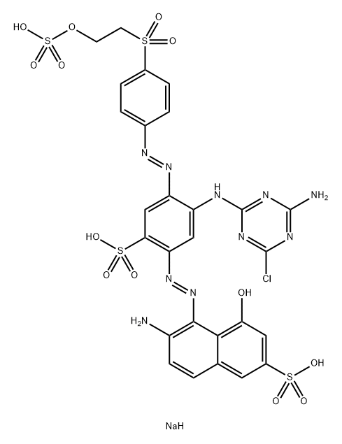 2-Naphthalenesulfonic acid, 6-amino-5-5-(4-amino-6-chloro-1,3,5-triazin-2-yl)amino-2-sulfo-4-4-2-(sulfooxy)ethylsulfonylphenylazophenylazo-4-hydroxy-, sodium salt 结构式