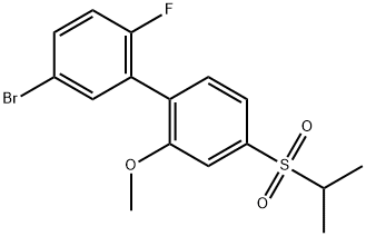 5'-Bromo-2'-fluoro-2-methoxy-4-[(1-methylethyl)sulfonyl]-1,1'-biphenyl 结构式