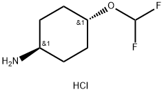 Cyclohexanamine, 4-(difluoromethoxy)-, hydrochloride (1:1), trans- 结构式