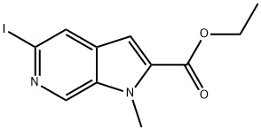 ethyl 5-iodo-1-methyl-1H-pyrrolo[2,3-c]pyridine-2-carboxylate 结构式