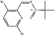 (S,Z)-N-(((3,6-二溴吡啶-2-基)亚甲基)-2-甲基丙烷-2-亚磺酰胺 结构式