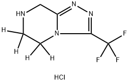1,2,4-Triazolo[4,3-a]pyrazine-5,6-d2, 5,6,7,8-tetrahydro-5,6-d2-3-(trifluoromethyl)-, hydrochloride (1:) 结构式