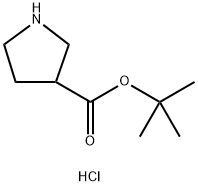 tert-Butyl pyrrolidine-3-carboxylate hydrochloride 结构式