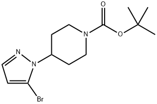 1-BOC-4-(5-溴-1-吡唑基)哌啶 结构式