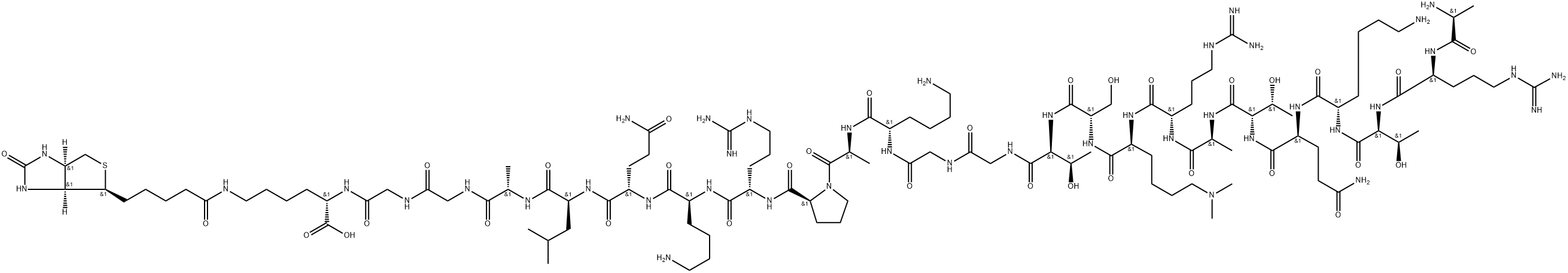 (Lys(Me)2)-Histone H3 (1-21)-Gly-Gly-Lys(biotinyl) 结构式