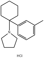 Pyrrolidine, 1-[1-(3-methylphenyl)cyclohexyl]-, hydrochloride (1:1) 结构式