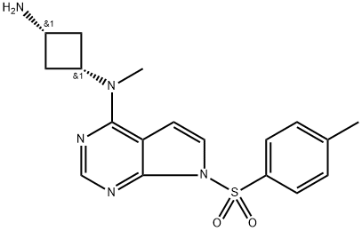 1,3-Cyclobutanediamine, N1-methyl-N1-[7-[(4-methylphenyl)sulfonyl]-7H-pyrrolo[2,3-d]pyrimidin-4-yl]-, cis- 结构式