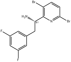 (ΑS)?-?3,?6-?二溴-?Α-?[(3,?5-二氟苯基)甲基]?-?2-吡啶甲胺 结构式