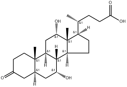 3-Keto-7α,12α-dihydroxy-5α-cholanic Acid 结构式