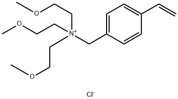 4-乙烯基N,N,N-三(2-甲氧基乙基)苯甲胺盐氯化物(1:1) 结构式