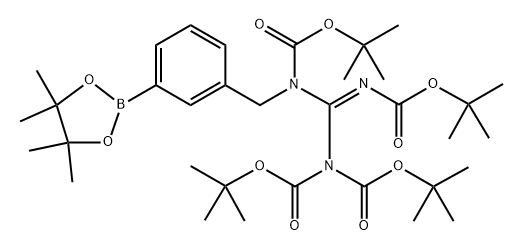 叔丁基正‐[(Z)-双[(叔‐丁氧基)羰基]氨基}({[(叔-丁氧基)羰基]亚氨基})甲基 结构式