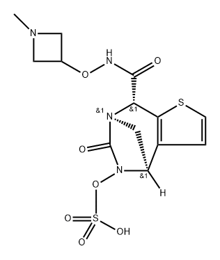 (4R,7R,8R)-4,8-DIHYDRO-8-[[[(1-METHYL-3- AZETIDINYL)OXY]AMINO]CARBONYL]-6-OXO-4,7- METHANO-7H-THIENO 结构式