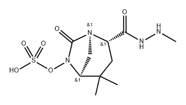 (1R,2S,5R)-4,4-DIMETHYL-7-OXO-6-(SULFOOXY)-1, 6-DIAZABICYCLO[3.2.1]OCTANE-2-CARBOXYLIC ACID 2-(2-MET 结构式
