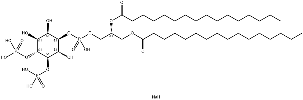 1,2-棕榈酰磷脂酰肌醇-3,4-二磷酸(钠盐) 结构式