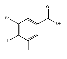 3-溴-4-氟-5-碘苯甲酸 结构式