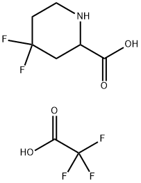 2,2,2-trifluoroacetic acid compound with 4,4-difluoropiperidine-2-carboxylic acid (1:1) 结构式