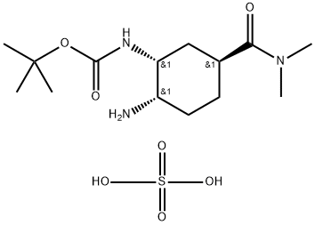 Carbamic acid, N-[(1R,2S,5S)-2-amino-5-[(dimethylamino)carbonyl]cyclohexyl]-, 1,1-dimethylethyl ester, sulfate (1:1) 结构式