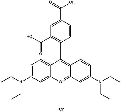 Xanthylium, 9-(2,4-dicarboxyphenyl)-3,6-bis(diethylamino)-, chloride (1:1) 结构式