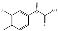 (S)-2-(3-溴-4-甲基苯基)丙酸 结构式