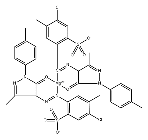 Magnesium, bis5-chloro-2-4,5-dihydro-3-methyl-1-(4-methylphenyl)-5-(oxo-.kappa.O)-1H-pyrazol-4-ylazo-.kappa.N1-4-methylbenzenesulfonato-, (T-4)- 结构式