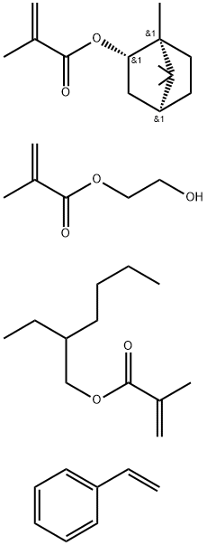 2-Propenoic acid, 2-methyl-, 2-ethylhexyl ester, polymer with ethenylbenzene, 2-hydroxyethyl 2-methyl-2-propenoate and rel-(1R,2R,4R)-1,7,7-trimethylbicyclo2.2.1hept-2-yl 2-methyl-2-propenoate 结构式