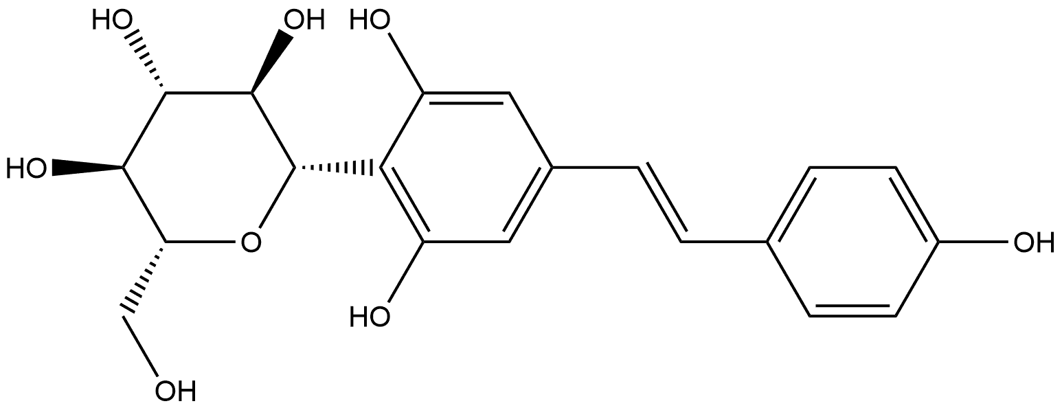 D-Glucitol, 1,5-anhydro-1-C-[2,6-dihydroxy-4-[(1E)-2-(4-hydroxyphenyl)ethenyl]phenyl]-, (1S)- 结构式