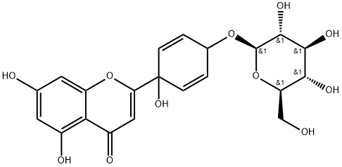 原芹菜素-4'-O-Β-D-葡萄糖苷 结构式