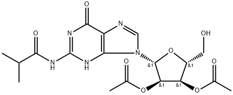 N-异丁酰基-2′,3′-乙酰基鸟苷 结构式