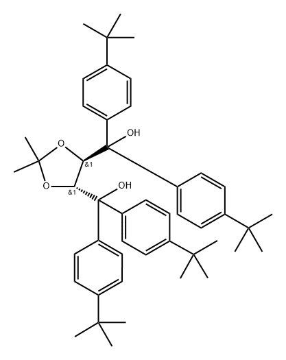 ((4R,5R)-2,2-二甲基-1,3-二氧戊环-4,5-二基)双(双(4-(叔丁基)苯基)甲醇) 结构式