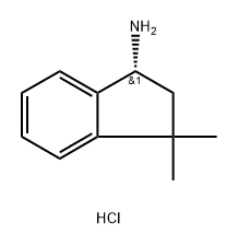 (1R)-3,3-dimethyl-2,3-dihydro-1H-inden-1-amine hydrochloride 结构式