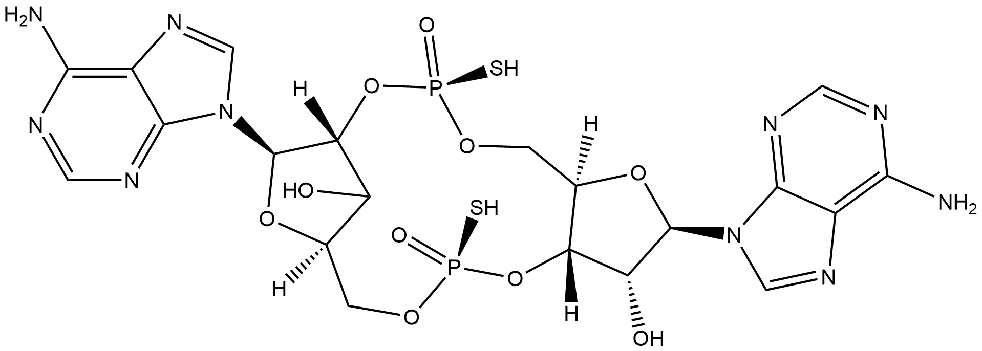 c[A(2',5')pS[Sp]-A(3',5')pS[Rp]] 结构式