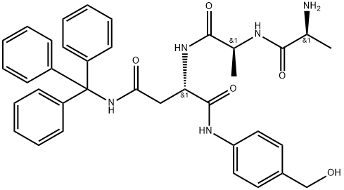 L-Aspartamide, L-alanyl-L-alanyl-N1-[4-(hydroxymethyl)phenyl]-N4-(triphenylmethyl)- 结构式