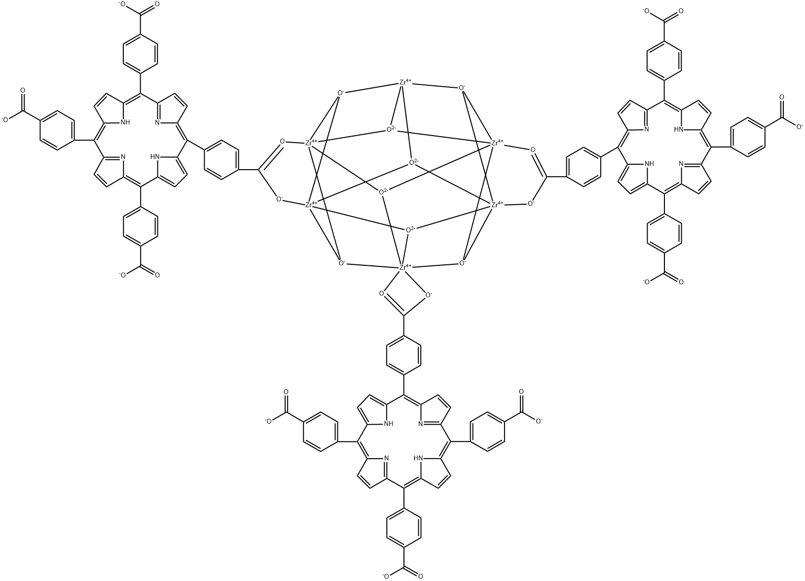 PCN-223(H)金属有机骨架 结构式