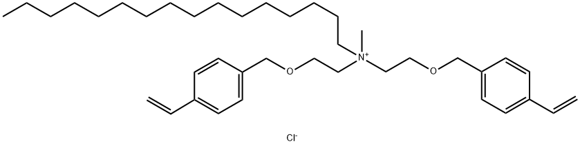 N,N-双[2-[(4-乙烯基苯基)甲氧基]乙基]-N-甲基-1-十六烷胺氯化物 结构式