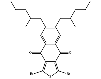 1,3-dibromo-6,7-bis(2-ethylhexyl)naphtho[2,3-c]thiophene-4,9-dione 结构式