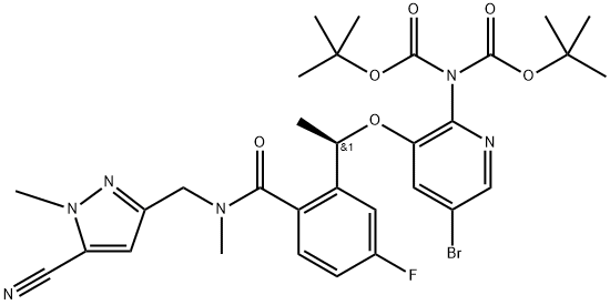 2-[(1R)-1-{[5-BROMO-2-(DI-TERT-BUTYLOXYCARBONYLAMINO)PYRIDIN-3-YL]OXY}-ETHYL]-N-[(5-CYANO-1-METHYL-1 结构式