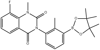 (3S)-8-氟-1-甲基-3-[2-甲基-3-(4,4,5,5-四甲基-1,3,2-二氧杂硼烷-2-基)苯基]-2,4(1H,3H)-喹唑啉二酮 结构式