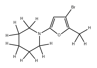 3-Bromo-(2-methyl-5-piperidino-d13)-furan 结构式