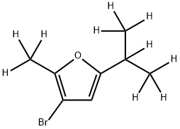 3-Bromo-[2-methyl-5-(iso-propyl)-d10]-furan 结构式