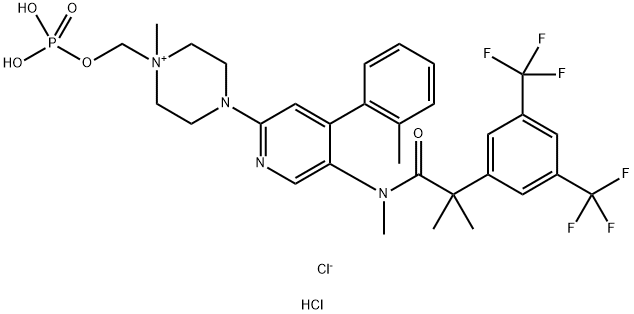 化合物 FOSNETUPITANT CHLORIDE MONOHYDROCHLORIDE 结构式