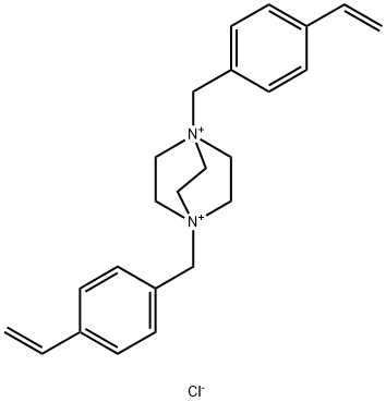 1,4-双[(4-乙烯基苯基)甲基]-1,4-二氮杂双环[2.2.2]辛烷氯化物(1:2) 结构式