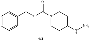 苯甲基 4-肼基哌啶-1-甲酸基酯二盐酸 结构式