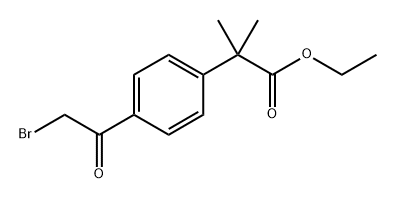 Benzeneacetic acid, 4-(2-bromoacetyl)-α,α-dimethyl-, ethyl ester 结构式