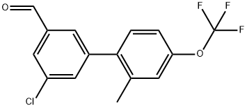 5-Chloro-2'-methyl-4'-(trifluoromethoxy)[1,1'-biphenyl]-3-carboxaldehyde 结构式