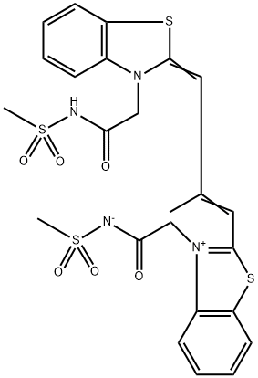 BENZOTHIAZOLIUM, 2-[2-METHYL-3-[3-[2-[(METHYLSULFONYL)AMINO]-2-OXOETHYL]-2(3H)-BENZOTHIAZOLYLIDENE]- 结构式