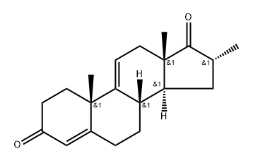 Androsta-4,9(11)-diene-3,17-dione, 16-methyl-, (16α)- 结构式