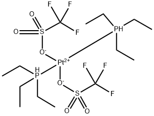 cis-[Pt(II)(PEt)3(trifluoromethane-sulfonate)2 结构式