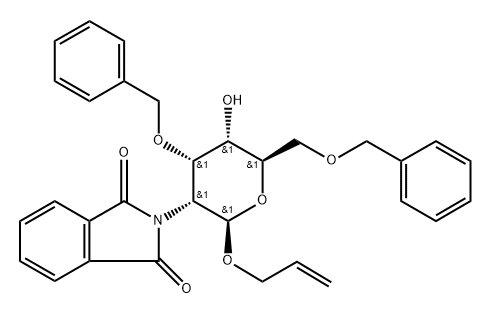 .beta.-D-Allopyranoside, 2-propenyl 2-deoxy-2-(1,3-dihydro-1,3-dioxo-2H-isoindol-2-yl)-3,6-bis-O-(phenylmethyl)- 结构式